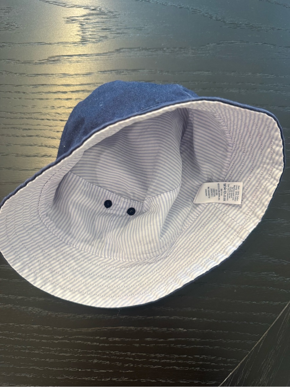 Janie and Jack navy bucket hat size 2-3
